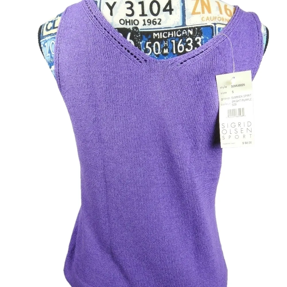 Sigrid OLSEN - Sport Purple Top Sleeveless S… - Image 3