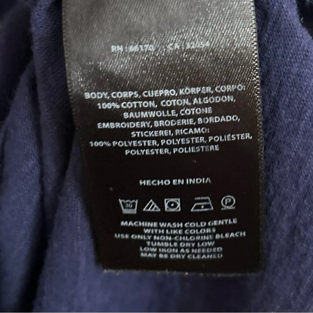 Moulinette Soeurs Midnight Blue Blouse with White Embroidery Size Medium - Image 9