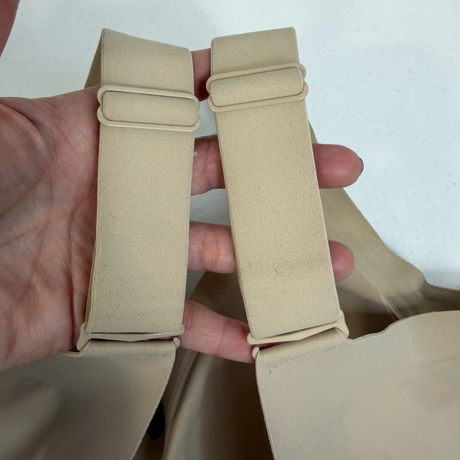 Beige Plus 2XL Seamless Wirefree Bra Full Coverage Wireless Wide Strap Nude Tan Size 2X - Image 7