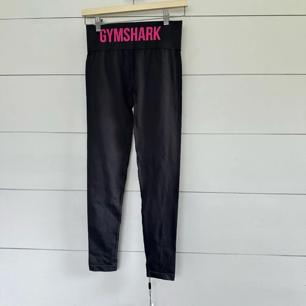 Gymshark Women’s Small Charcoal Grey Pink Seamless Mid Rise Leggings New NWT - Image 3