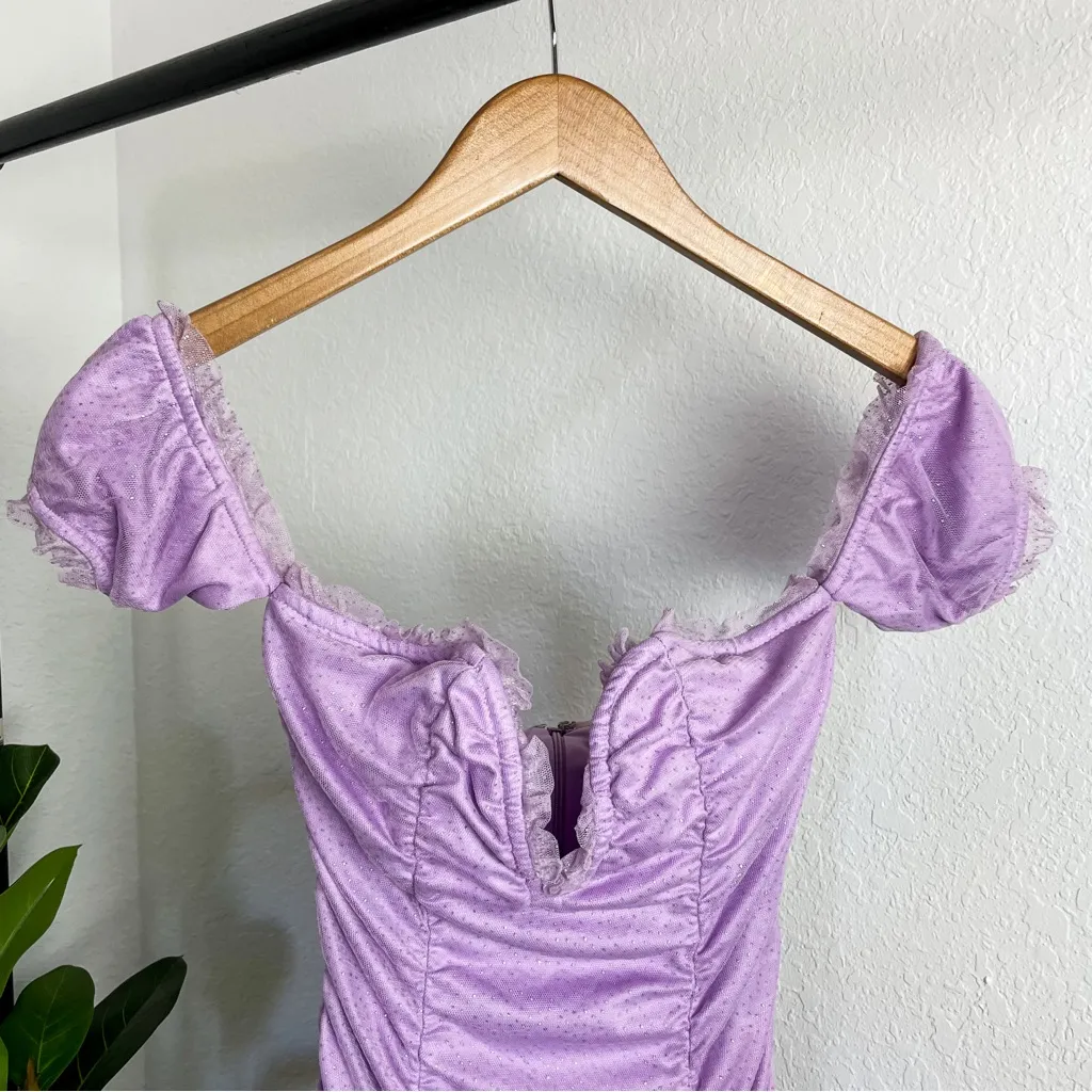 Forever 21 Ruched Glitter Bodycon Sweetheart Strapless Dress Size S - Image 3