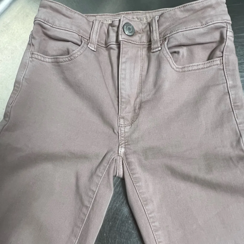 American Eagle Super Stretch X Pink Denim Jeans - Size 00 - VGUC - Image 3