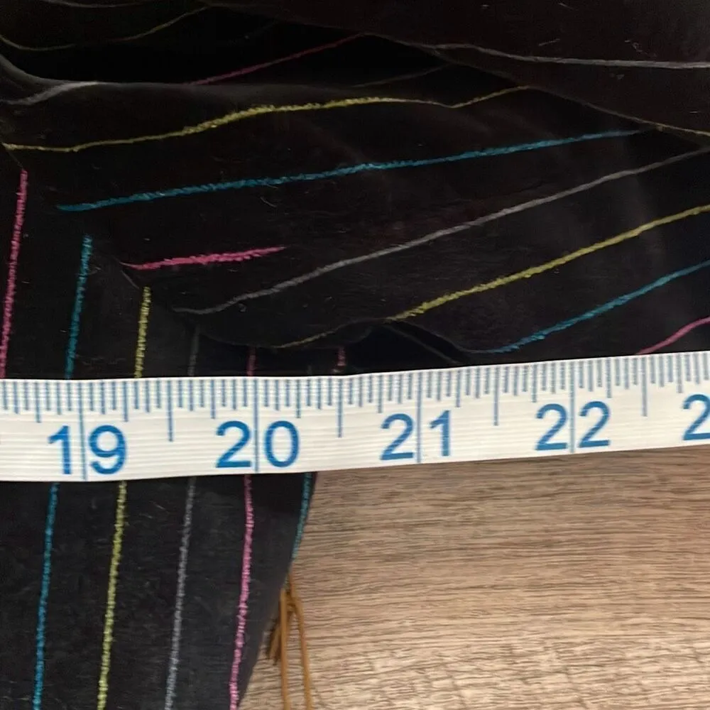 CASLON women's multi color striped black VELVET  BLAZER JACKET size Large Petite - Image 10