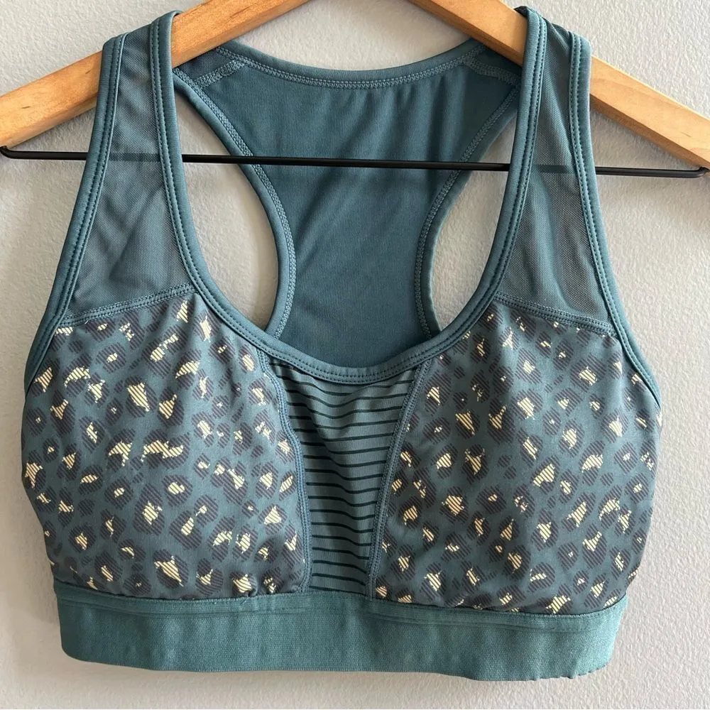 Zyia Pine Leopard Bomber Sports Bra Size XS Athlete Gym Work Out Padded - Image 5