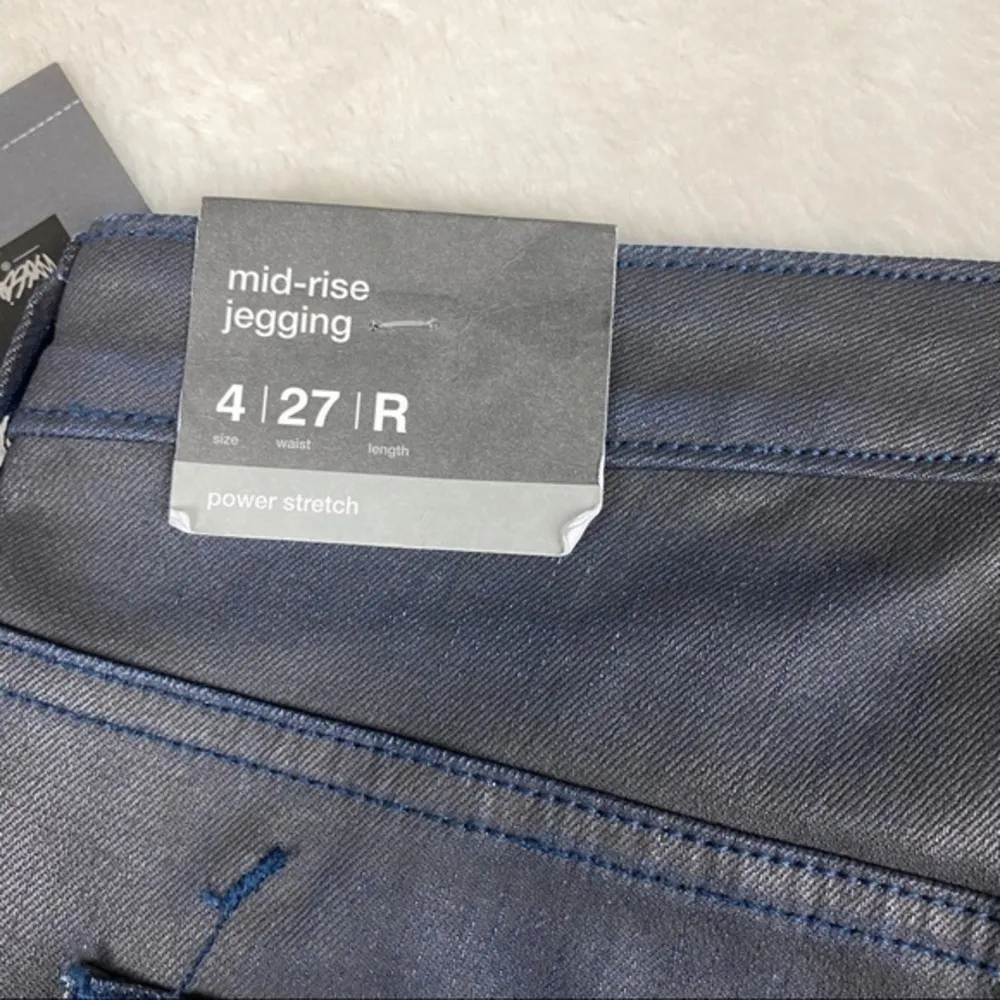 Mossimo‎ Coated Denim Mid Rise Skinny Leg Jegging Blue Size 4 - Image 8