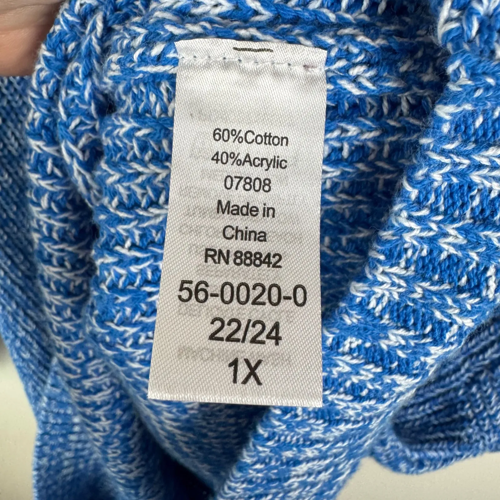 Woman Within Blue Marled Knit Sweater Size 22/24 Pullover Boat Neck Comfy Cozy - Image 5