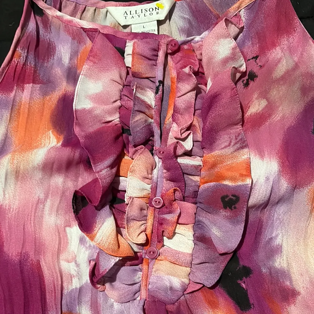 Allison Taylor Vibrant Pink and Purple Blouse - Image 3