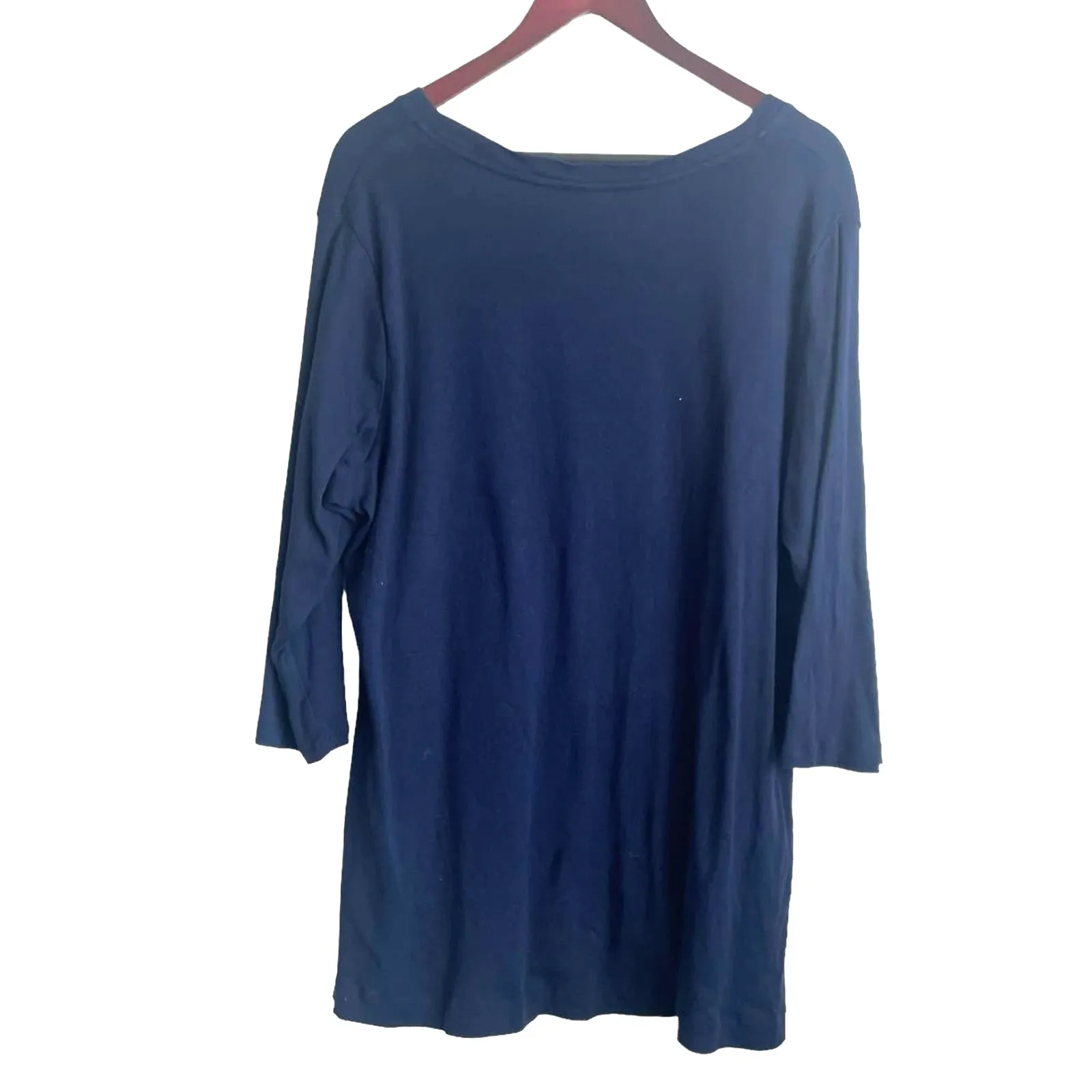 Avenue Women Tunic Top 22/24 Navy 3/4 Sleeve Stretch Cotton‎ Casual Workwear - Image 3