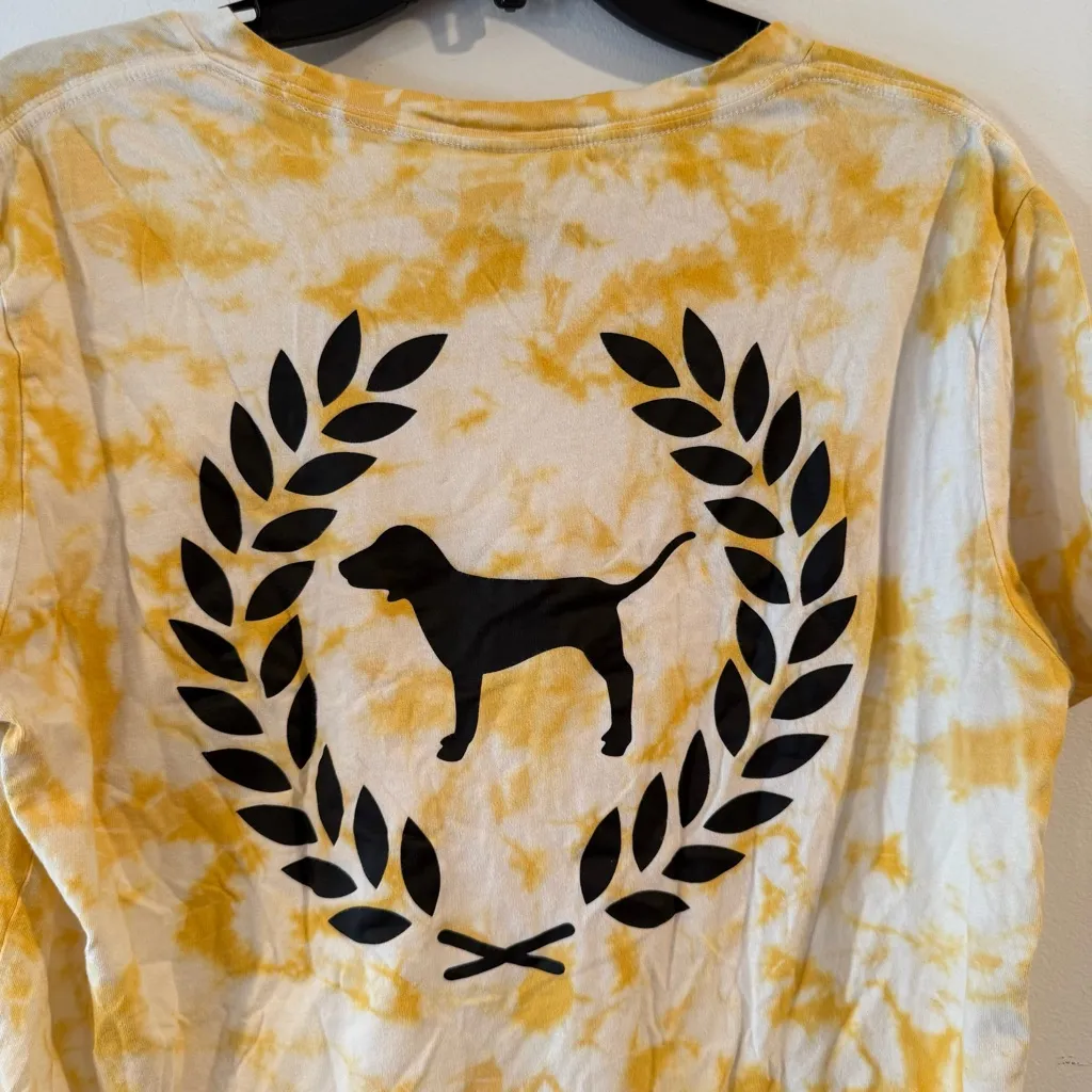 VS PINK women’s yellow tie-dye tee shirt Sz XS - Image 6