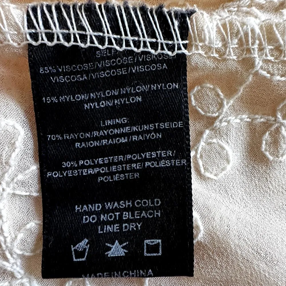 Anthropologie Sunday In Brooklyn Fiona Sweater Eyelet Layered Cream Medium - Image 4