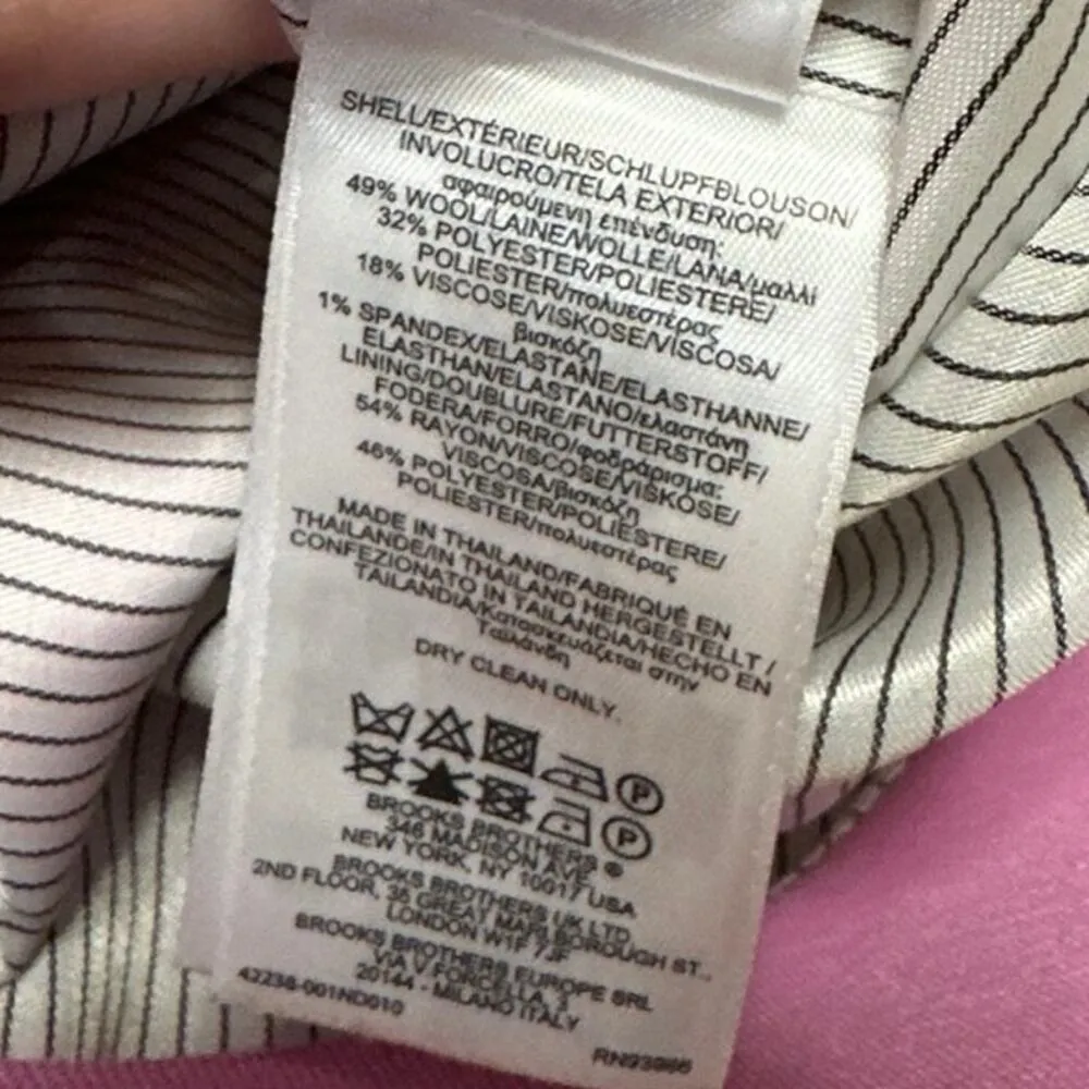 Brooks Brothers Pink Wool Half Bell Sleeve Crew Neck Mini Sheath Dress Size 2 - Image 4