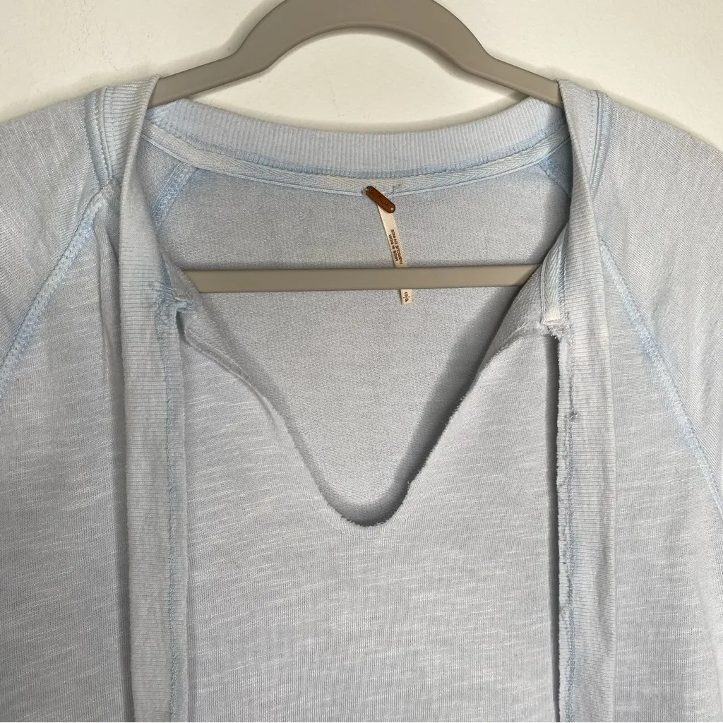 Free People Sweet Jane Baby Doll Top Sz S Baby Blue - Image 5