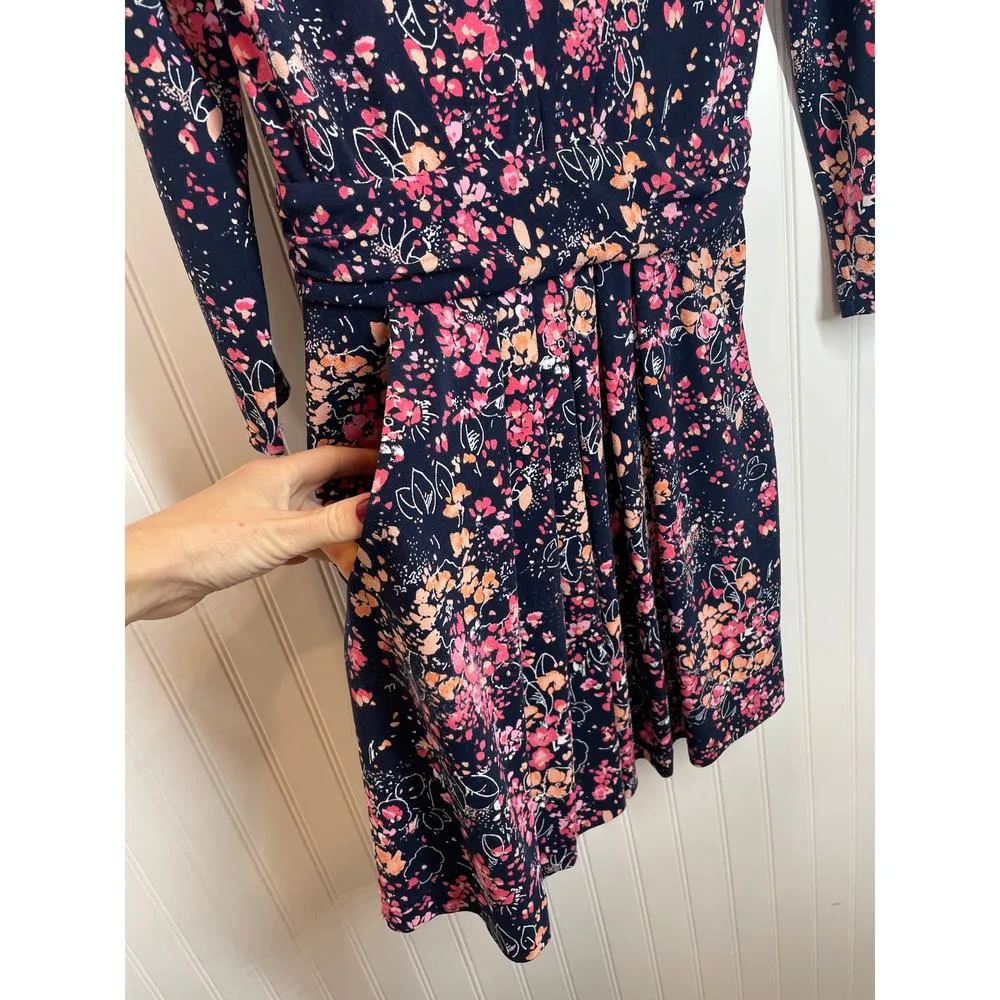 Juicy Couture Belladonna Dress Pink & Blue Floral Smocked Mini Drop Waist XS - Image 2