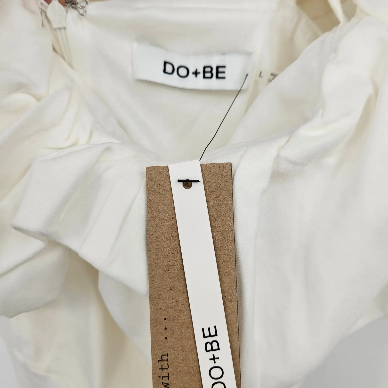 DO+BE  White Ruffle Sleeve Mini Dress - Large‎ NWT - Image 6