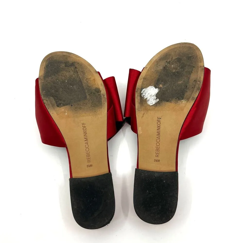 Rebecca Minkoff Calista Red Bow Satin Sandals Women's 5.5 US - Image 8