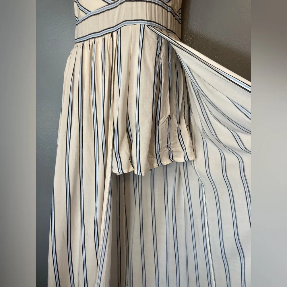 Rue21 Cream and Blue Striped romper with long skirt NWT - Image 3