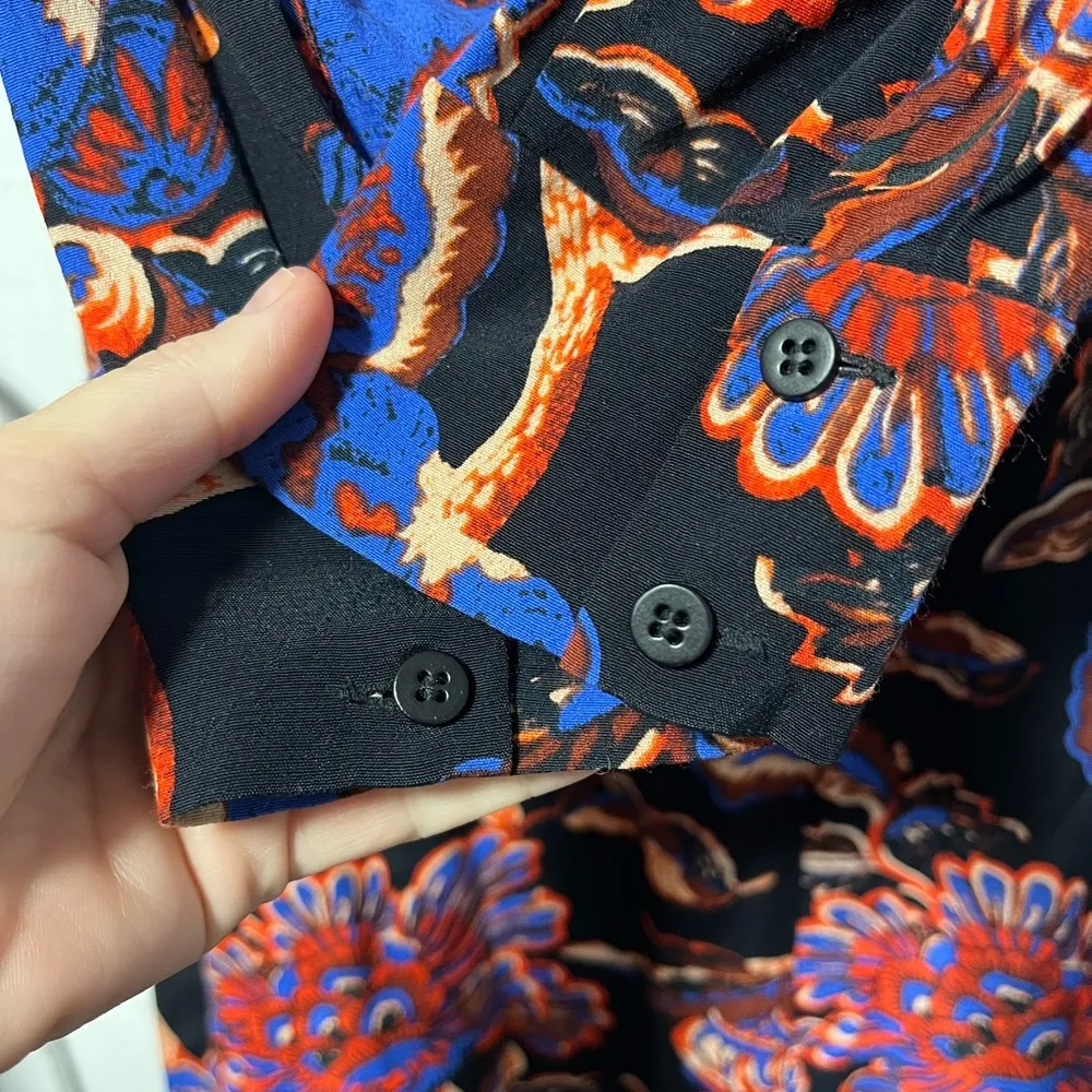 Whistles Black Ruby trailing bloom midi dress size 6 - Image 6