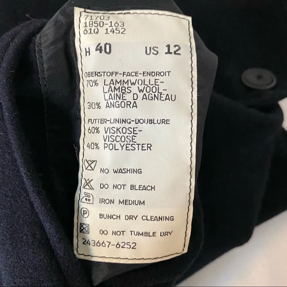 Bogner Black Lambswool Angora Blazer Jacket US 12 - Image 8