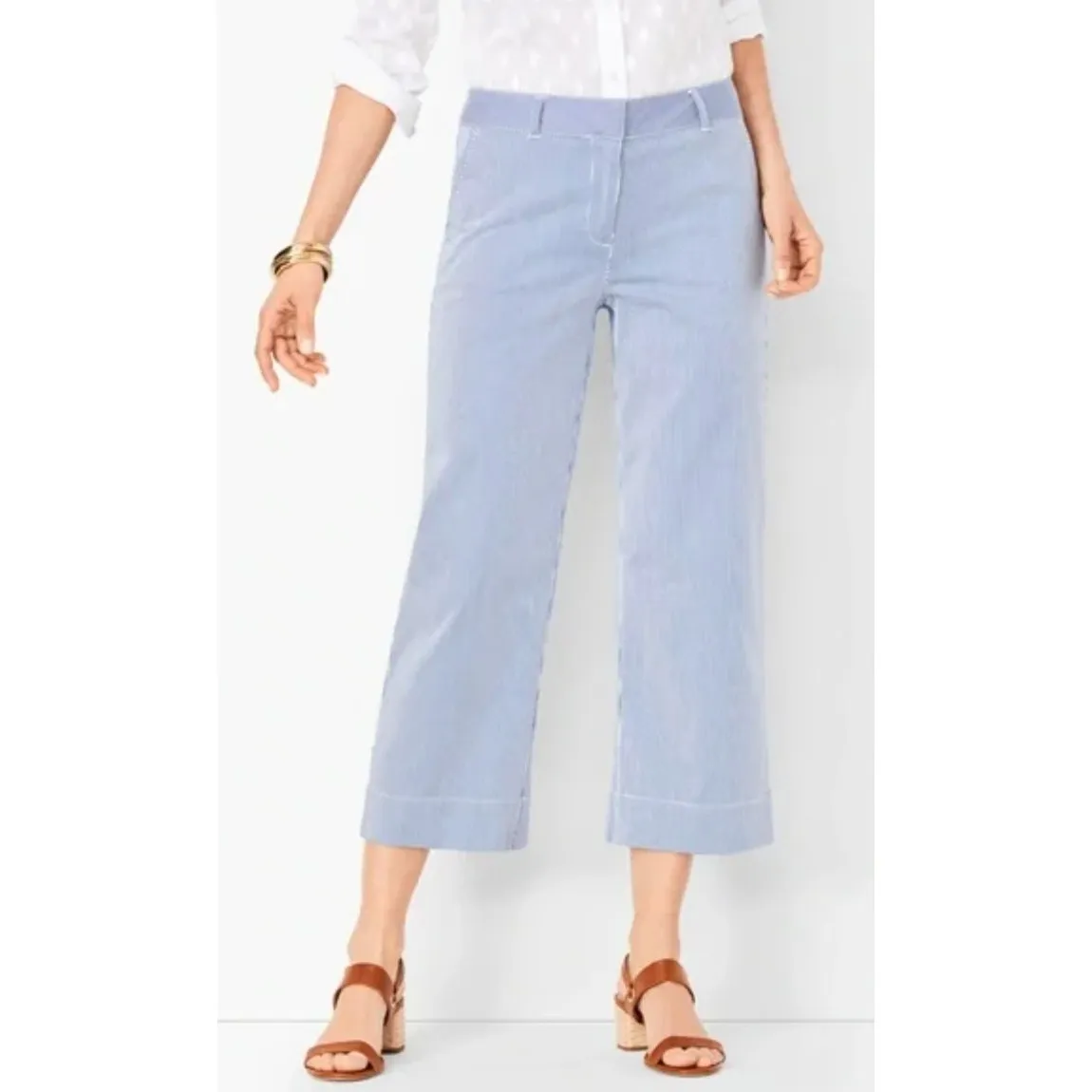 Sigrid Olsen Striped Wide Leg Crop Pant size 6B - Image 2