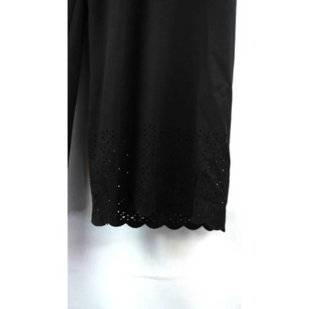 BetaBrand Black Dress Pant Yoga Capri
 Medium Petite meshed and scalloped calf - Image 5