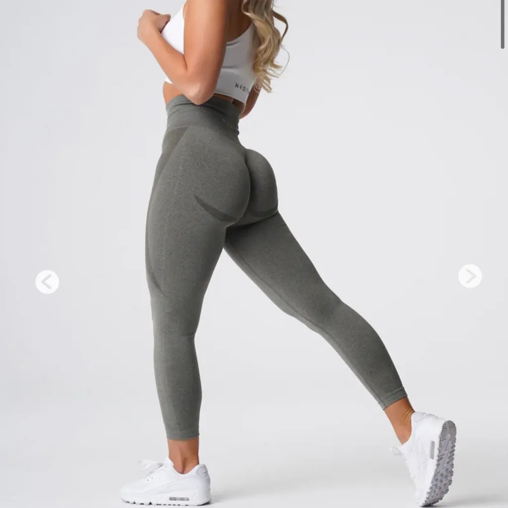 NVGTN Khaki Green Contour Seamless Leggings - Image 4