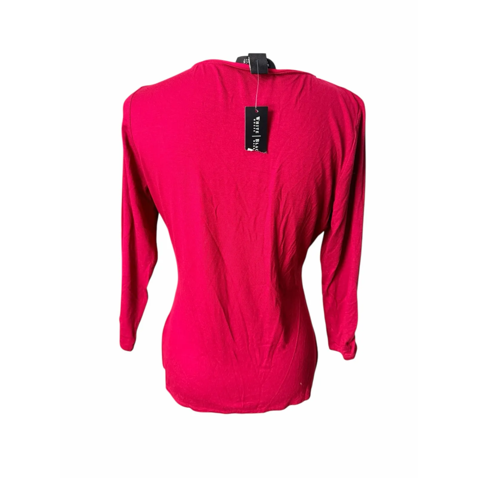 White House Black Market 3/4 Sleeve top Red Maroon Medium - Image 3