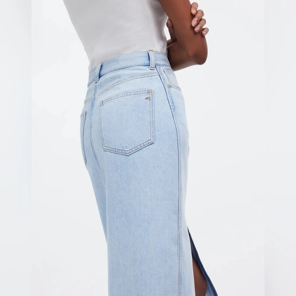 NWT Madewell The Rilee Denim Midi Skirt - Size 33 - Fitzgerald Wash (Light Blue) - Image 9