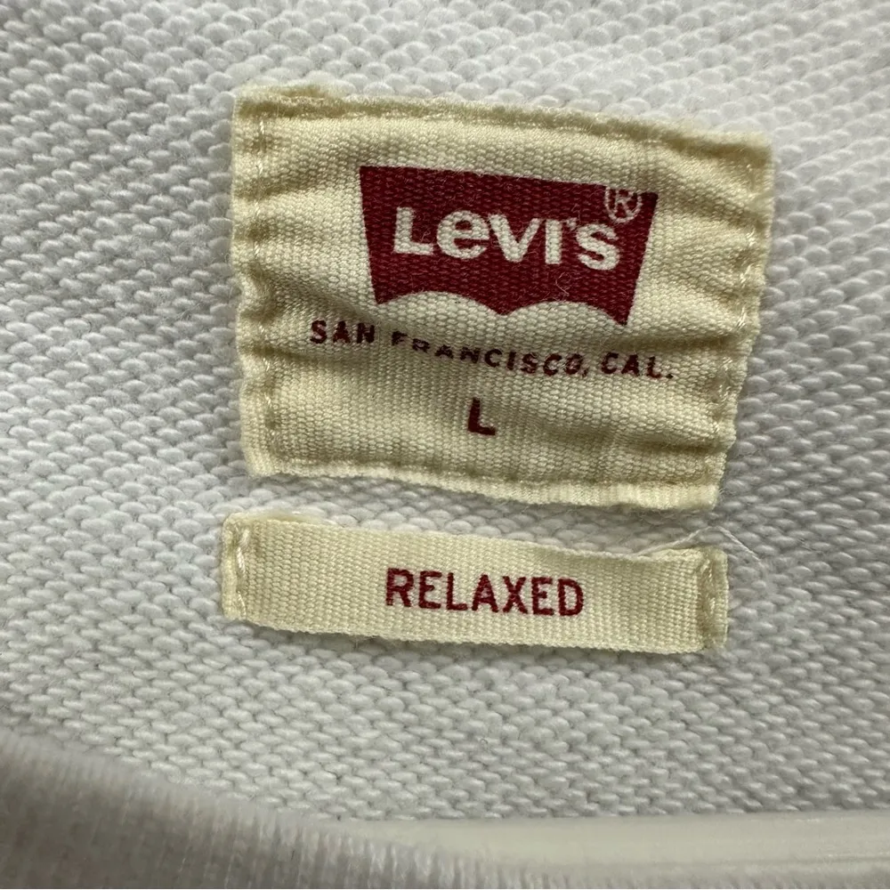 Levis White Relaxed Graphic Logo Crew Neck Cotton Long Sleeve Sweatshirt Large - Image 11