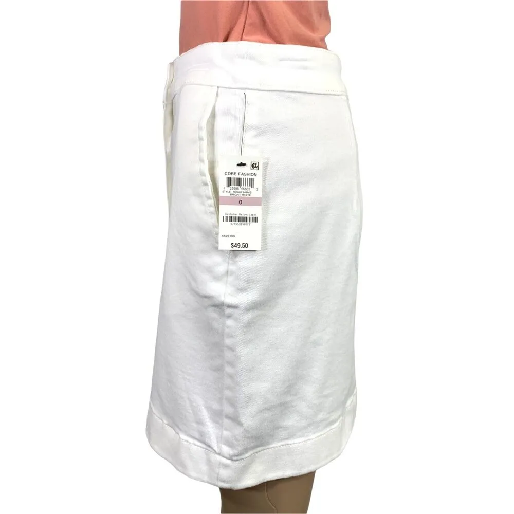 Maison Jules Womens Skirt Denim Blue Jean Button Down Straight White Size 0 - Image 5