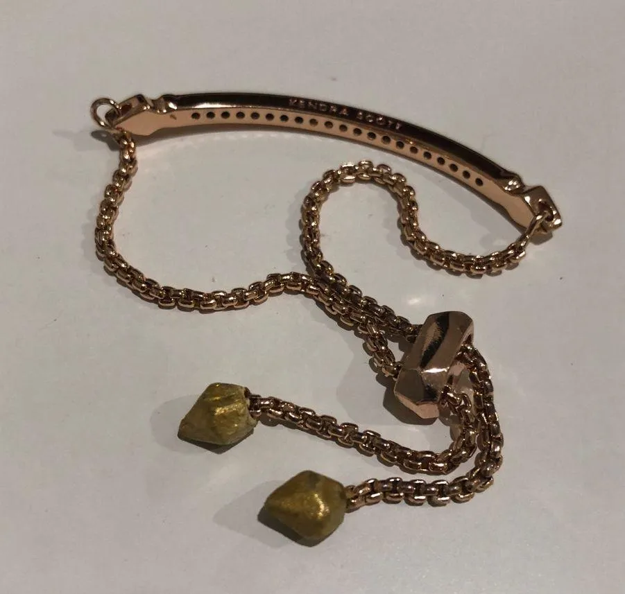 Kendra Scott Rose Gold Rhinestone Cubic Zirconia Bar Band Adjustable Bracelet - Image 6