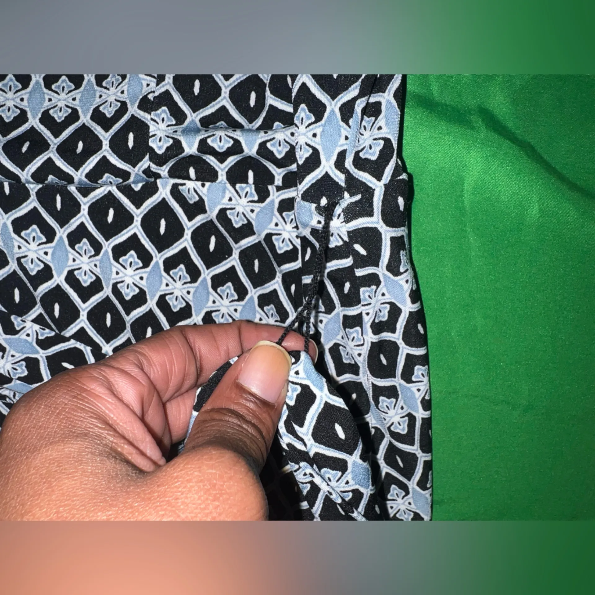 Charter Club Black and Light Blue Geometric Dress size Medium - Image 6