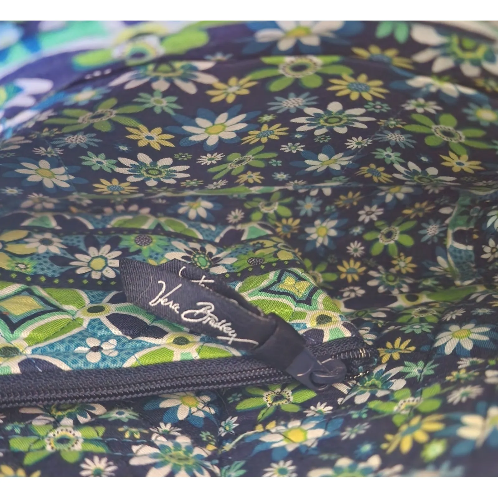 Vera Bradley‎ Crossbody Bag Purse & Coin Purse Blue Green Floral - Image 4