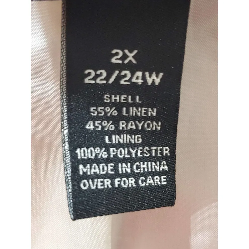 Maggie Barnes Women's Multicolor Floral Linen Long Sleeve Hook Front Jacket 2X - Image 11