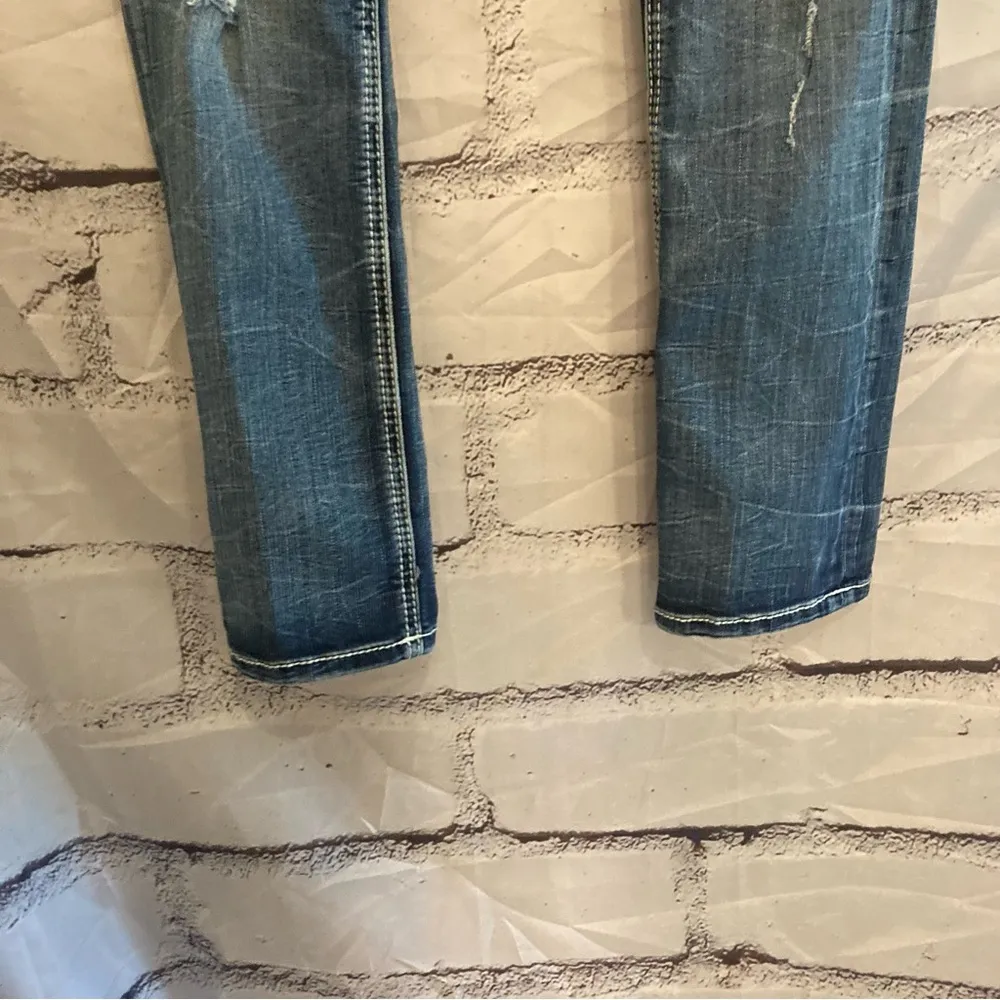 Rock Revival Lam Mid-Rise Straight Sz 28 distressed - Image 4