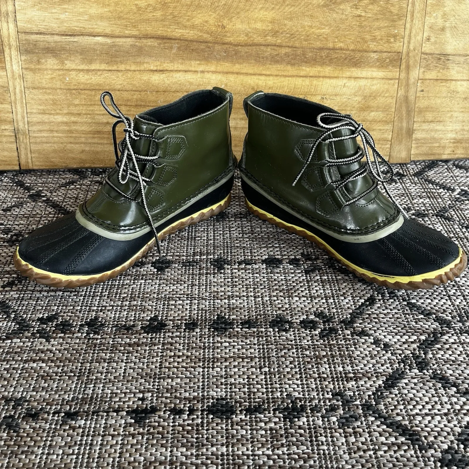 Sorel Out N‎ About Ankle Rain Boots Nori Olive Green Women's Size 6.5 - Image 7