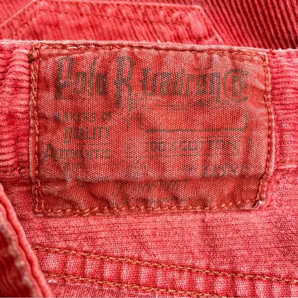 Vintage Polo Ralph Lauren Pants Brick Red Corduroy Straight Leg Jeans Size 28 - Image 10
