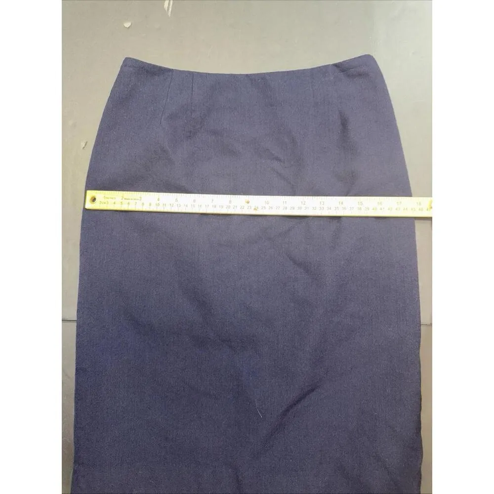 Pendleton Savvy Stretch Virgin Wool Skirt Navy Business Career Designer Luxury 6 - Image 12