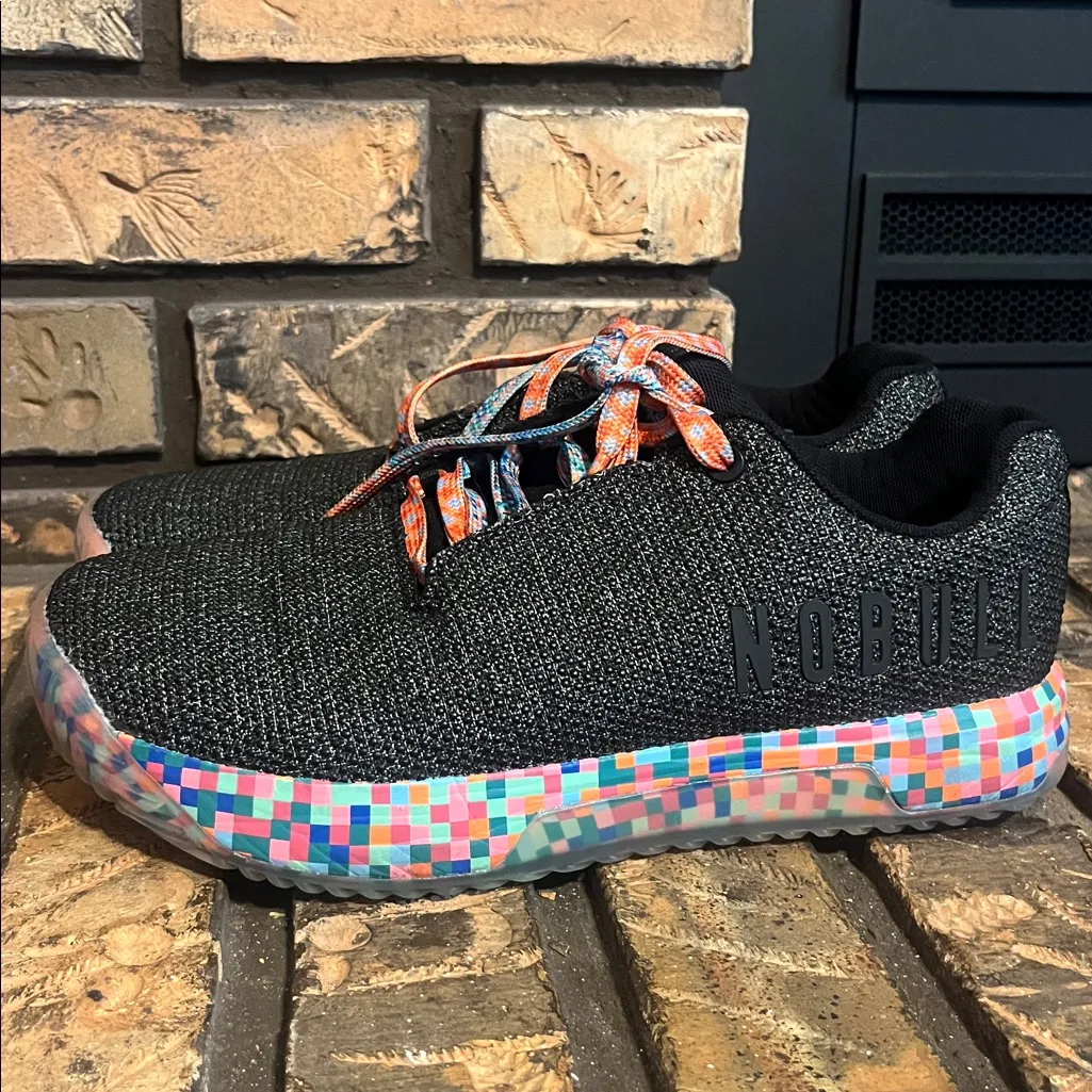 NOBULL Heathered Gray Rainbow Pixel Outwork Edge (Impact) Athletic Shoes 8.5 - Image 6