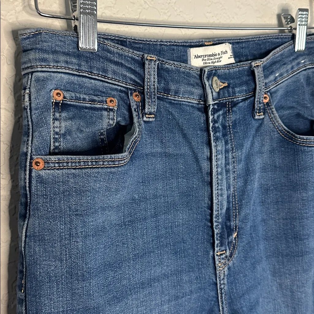 Abercrombie & Fitch Slim Straight Ultra High Rise Jeans Size 27 A&F Y2K - Image 4