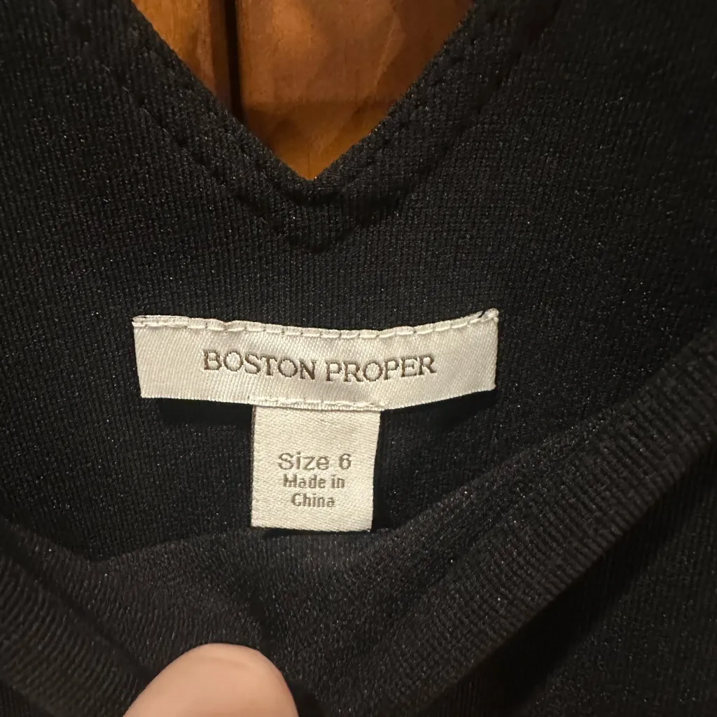 Boston Proper Black Mini Dress - Image 4