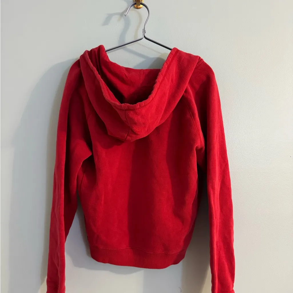 vintage abercrombie and fitch red hooded sweatshirt size L - Image 6