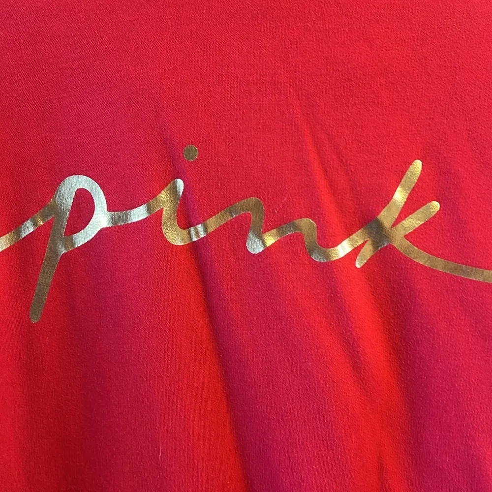 PINK from Victoria’s Secret Red and Gold Hoodie Size Large - Image 2