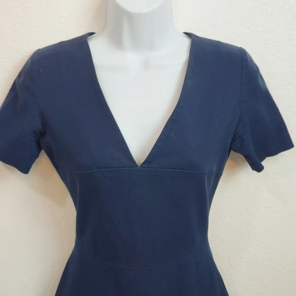 Banana Republic Roland Mouret Navy Blue Sheath Short Sleeved Dress Size: 0 - Image 2