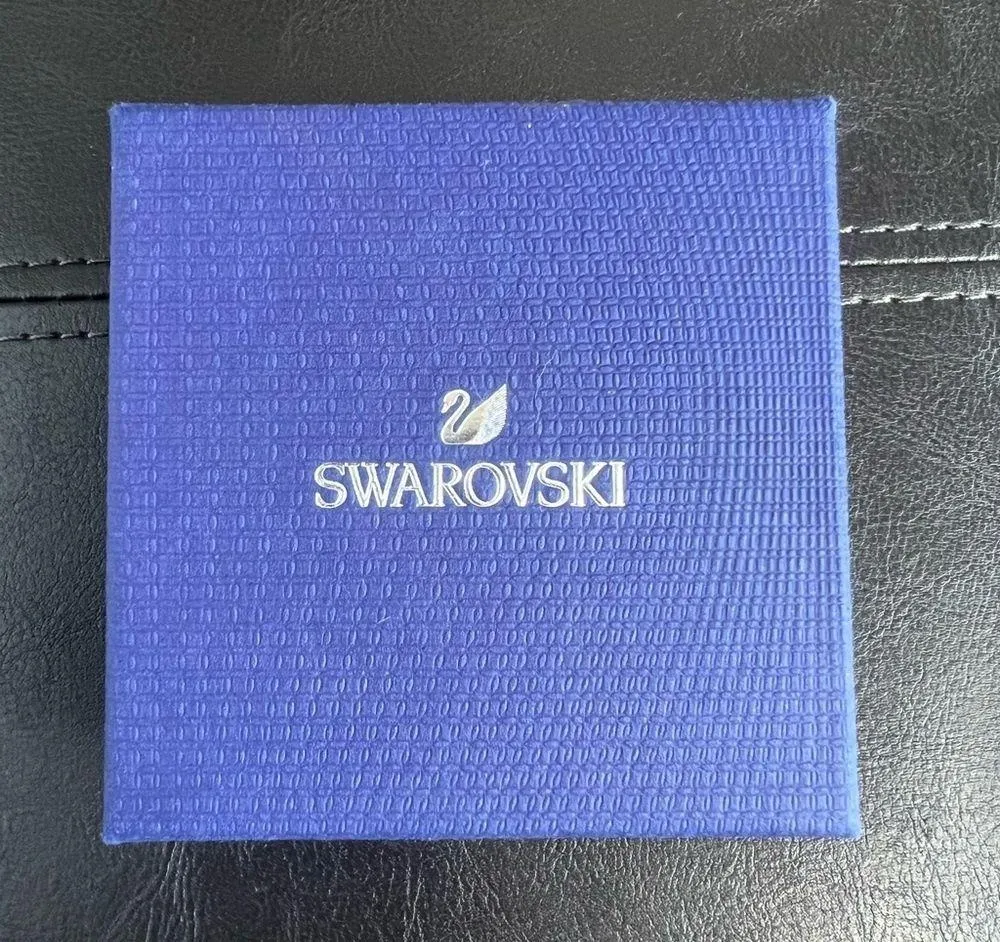 Swarovski Round Drop Crystal Silver Finish Pierced Earrings    SKU#801 - Image 7