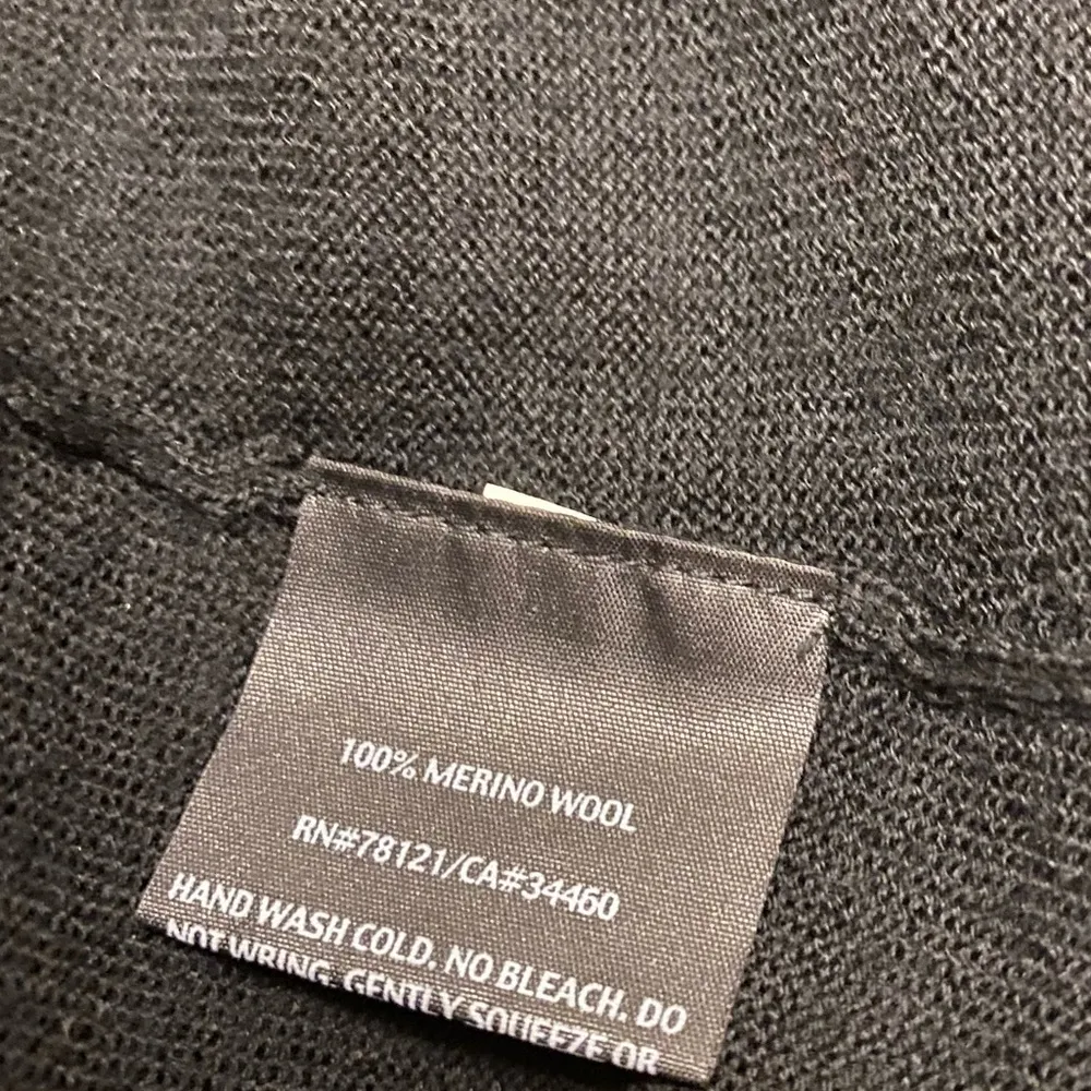 Eileen Fisher Black Merino Wool Open Front Sequin Cardigan Size Small - Image 8