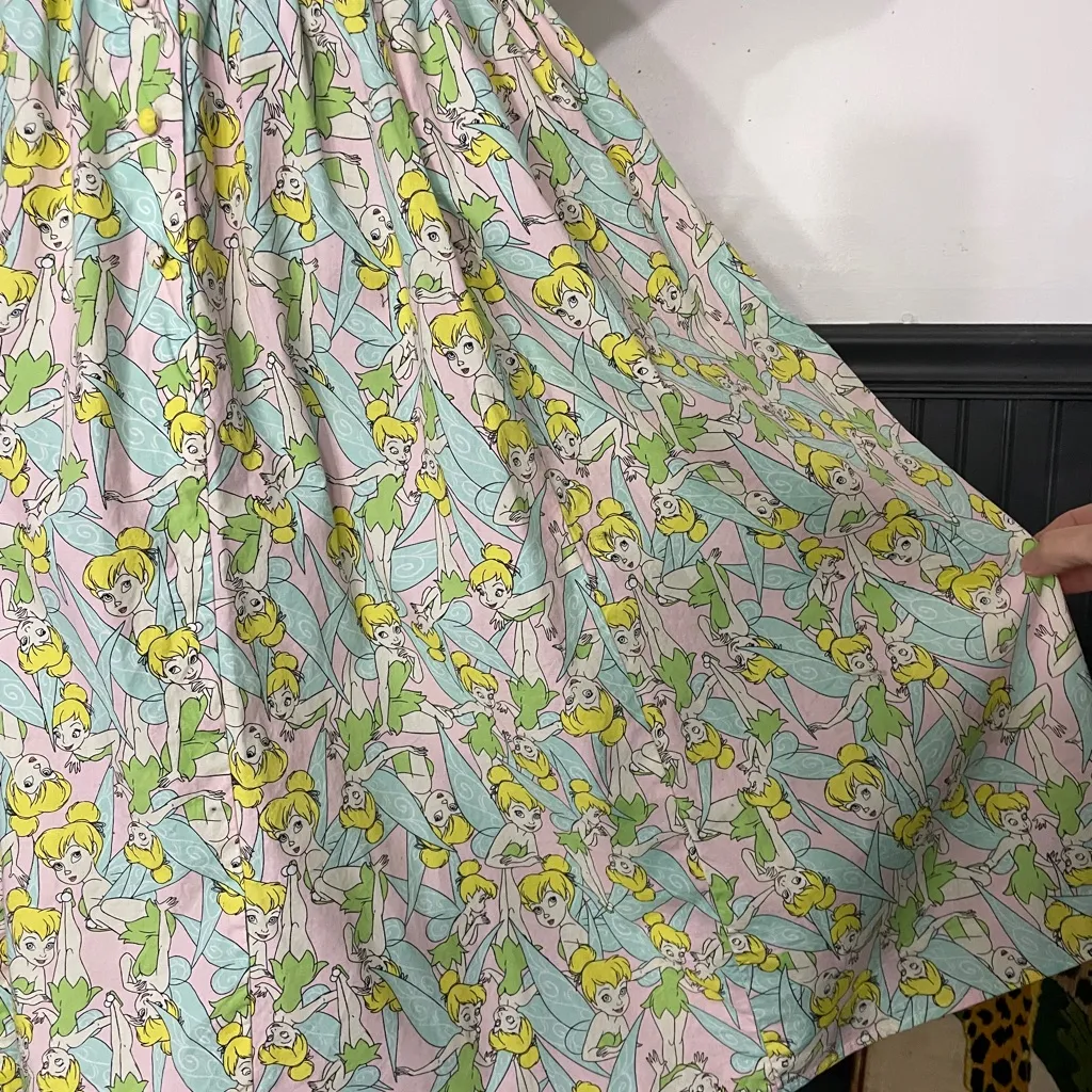 Disney Tinker Bell Button Up Short Sleeve Swing Dress Pockets Torrid Sz 10 🧡🎀 - Image 7