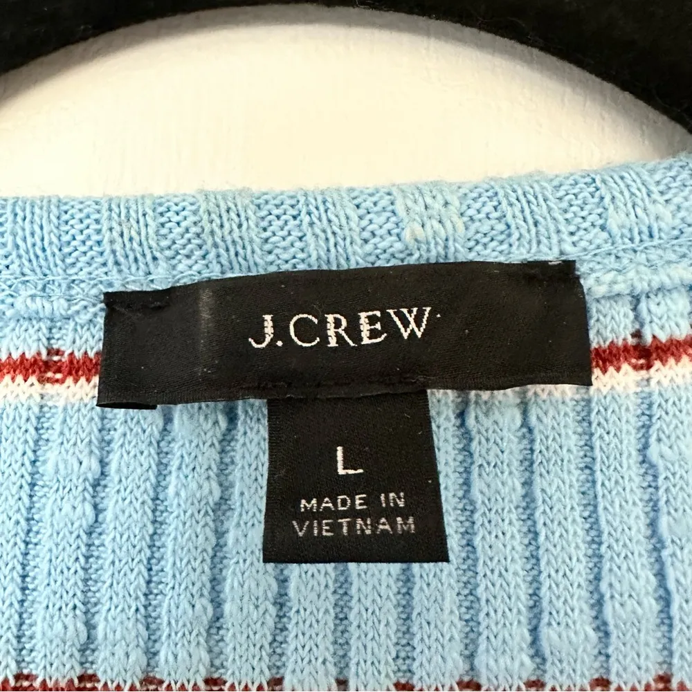 J. Crew Multi Striped Slim Perfect Ribbed Sweater Top Womens Large - Image 5