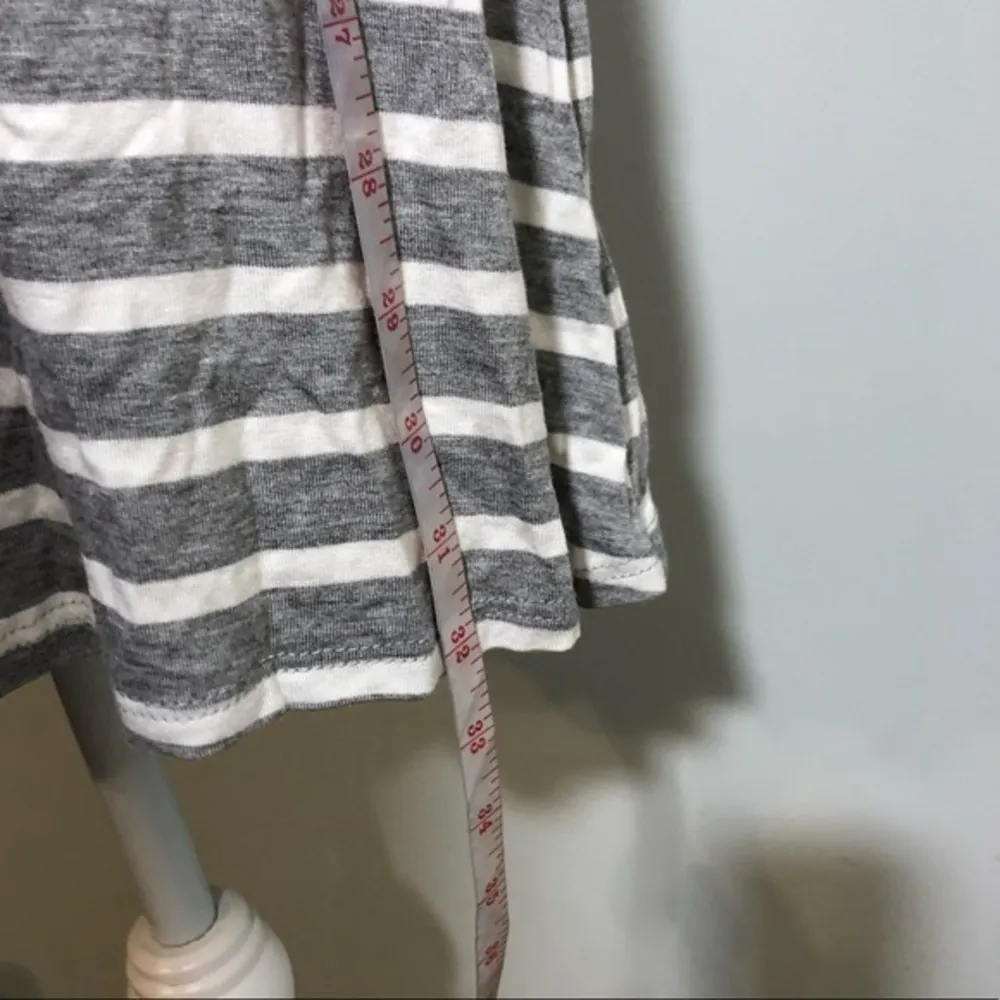 NWT Gray White Stripe Crisscross T-Shirt Dress New - Image 4