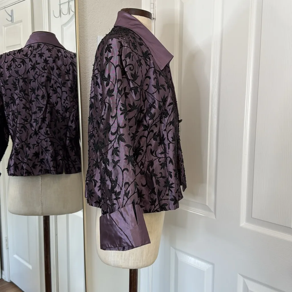 Y2k vintage beaded satin cropped jacket whimsigoth - Image 10