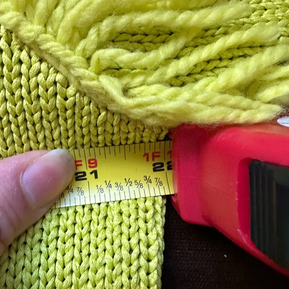 Jamie Sadock Yellow/Green fluorescent Thick Heavy Knitted Festive Jacket Sz L Size L - Image 12